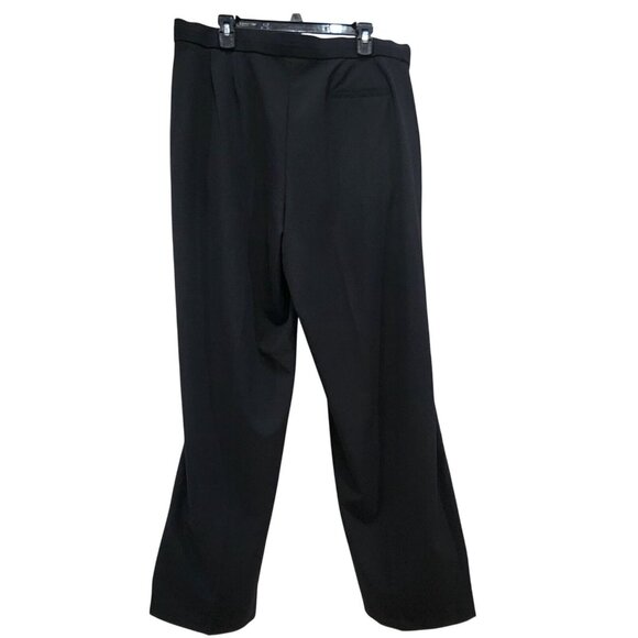 Avenue Womens Plus Size Black Pants Flat Front Straight Leg Stretch Waist 18Tall - Picture 10 of 16